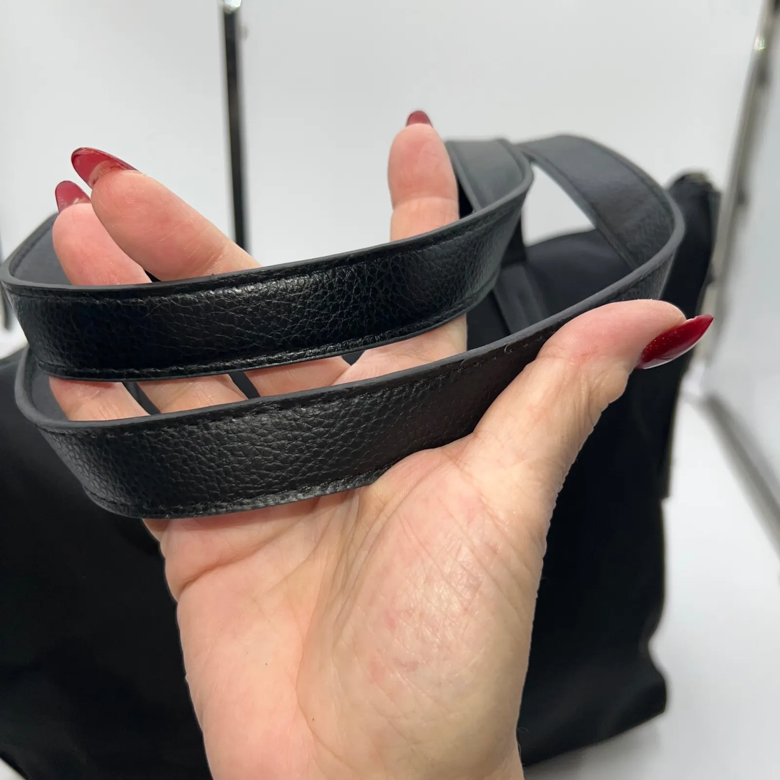 Botkier Black Nylon Leather Trim Tote Bag - Image 5