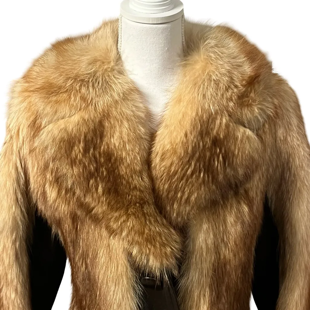 Rare Vintage 60s Pierre Cardin Boutique Crystal Raccoon Fur Jacket Coat Leather - Image 2