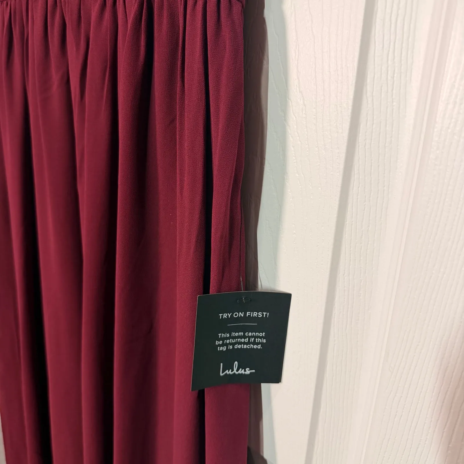 Lulus Burgundy Flutter Sleeve Wrap Maxi Dress Burgundy Size Medium - Image 7