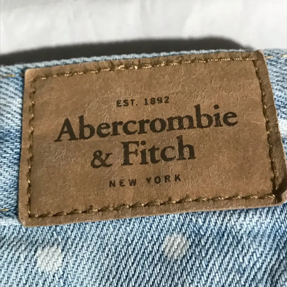 Abercrombie & Fitch Blue Polka Dot Shortie Shorts Frayed Distressed 28” Size 00 - Image 4