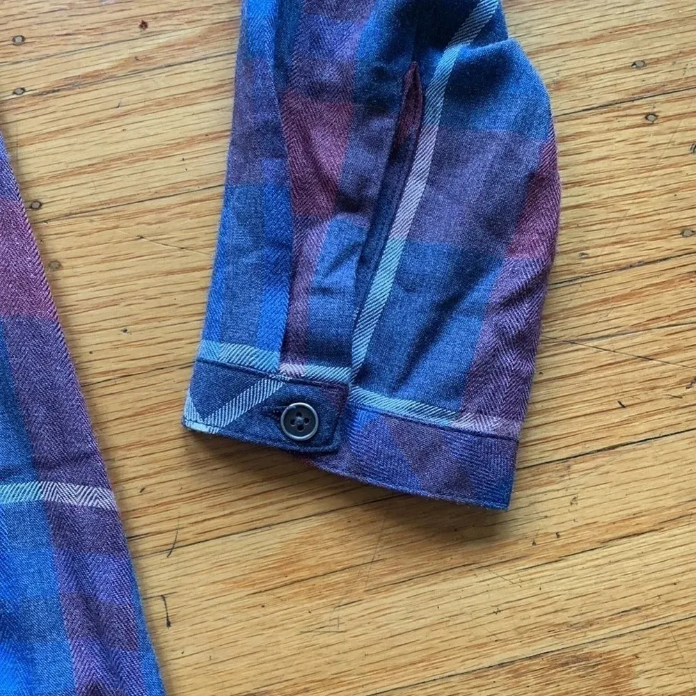 Anthropologie Cloth & Stone Plaid Long‎ Sleeve Shirt Dress Size S Blue/Red NWT - Image 8