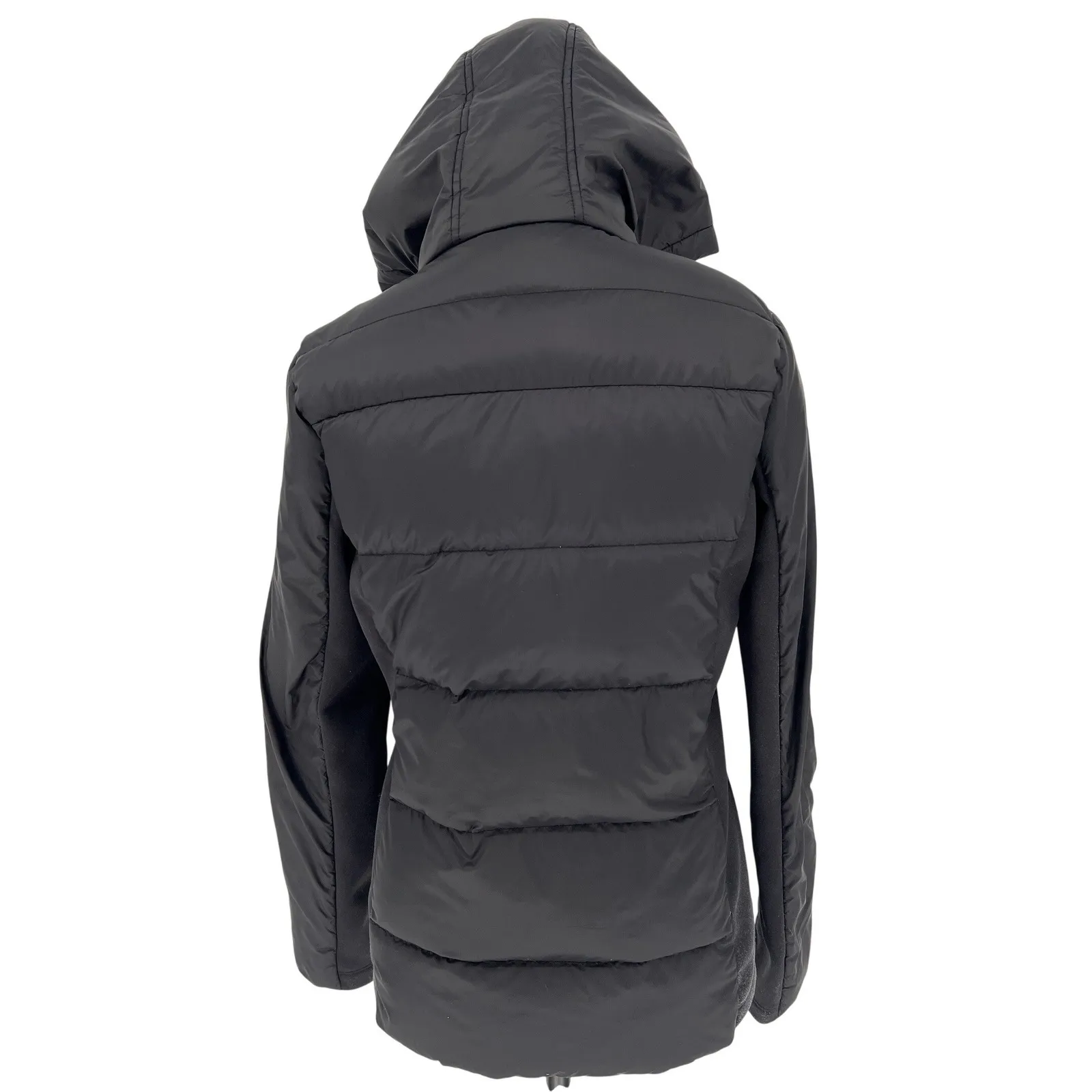 Aspen Packable Down Puffer Jacket Black Women's Small Hooded Warm Winter EUC - Image 2