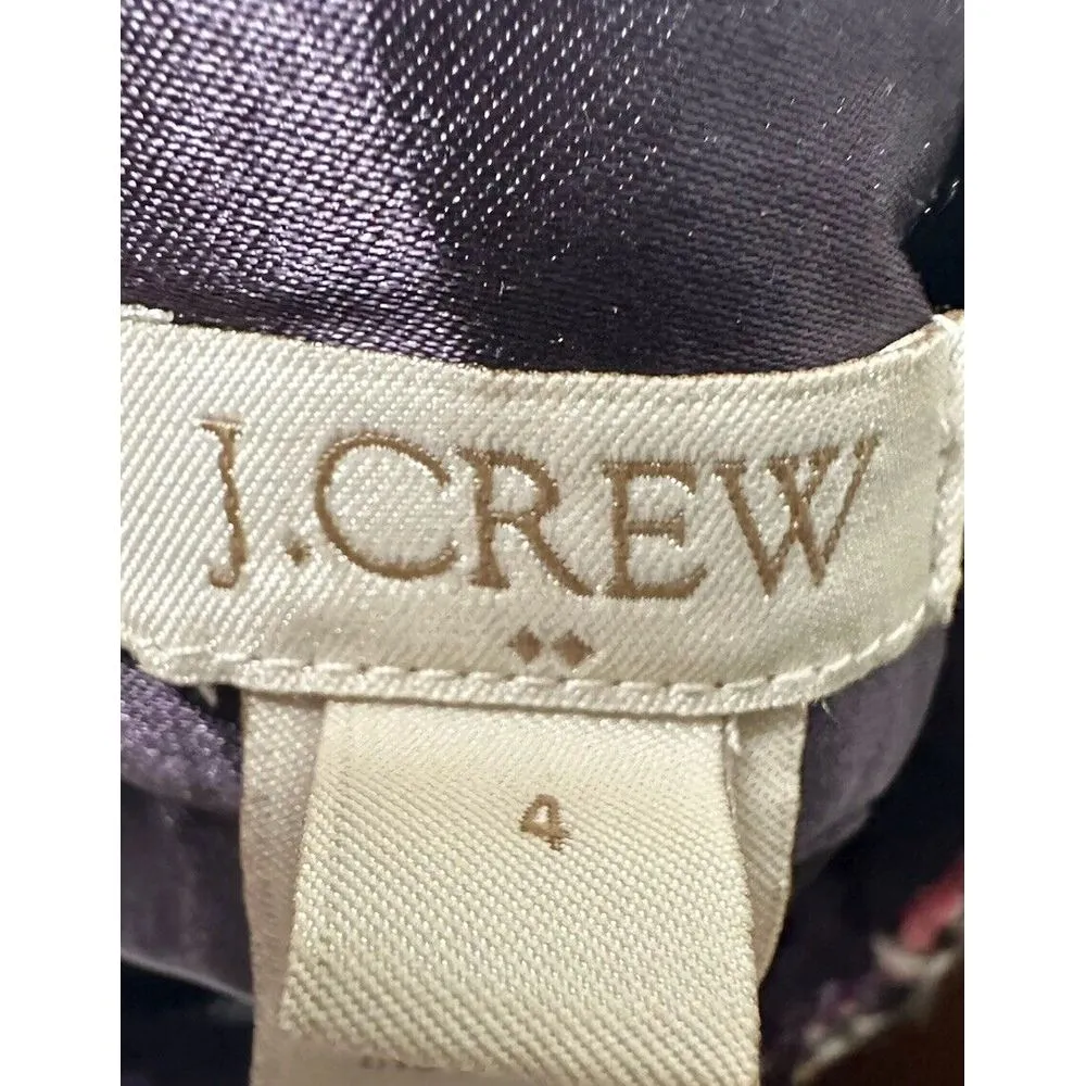 J.CREW Pink Purple Brown Black Yellow PENCIL SKIRT Tweed Wool Blend SIZE‎ 4 - Image 9