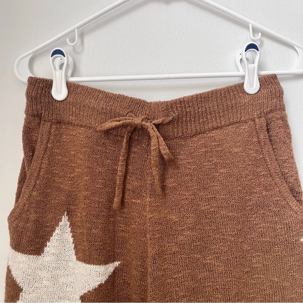 Promesa Pant and Top Set with Stars Brown Mocha Color Wide Leg Size Large - Image 10