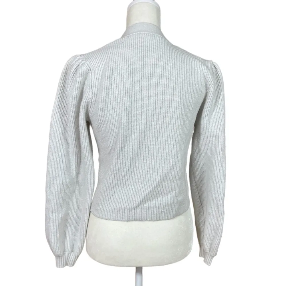Zara ribbed bell sleeve Women’s cardigan button up Xs - Image 2