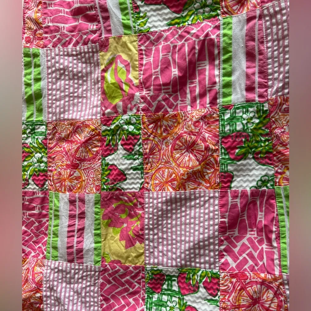 Lilly Pulitzer Patchwork Strapless Dress size 4 - Image 4