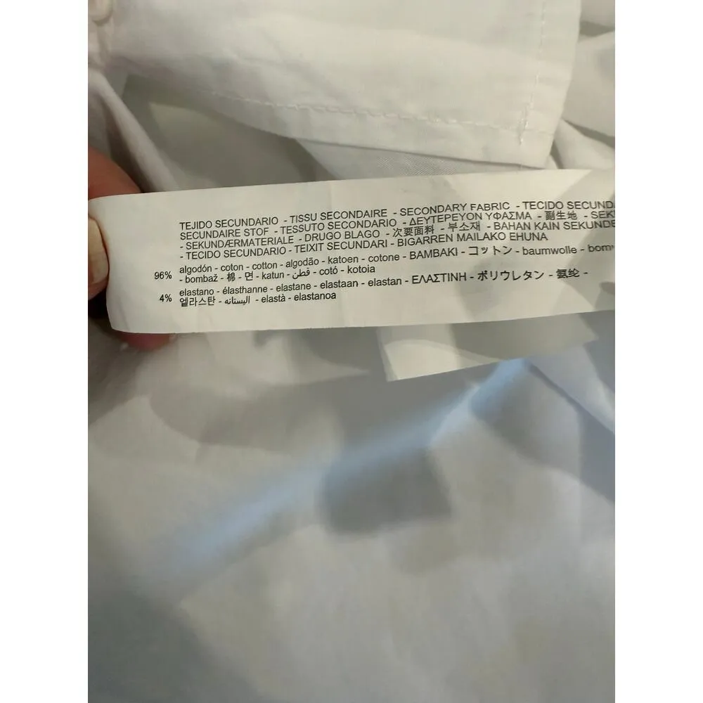 Zara Layered Button Up Shirt with Inner Ribbed Tank Top White Women's Size Large - Image 6