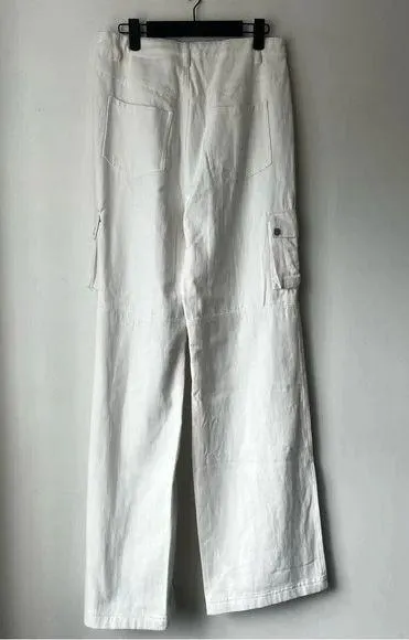 Paige White Denim Mid Rise Cargo Jeans 4 - Image 12