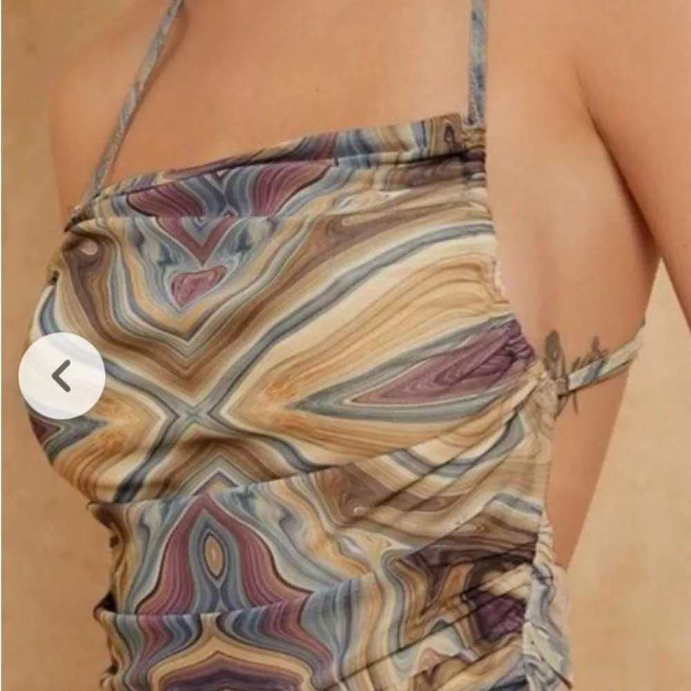 SHEIN multicolored watercolor effect spaghetti strap mini dress - Image 2