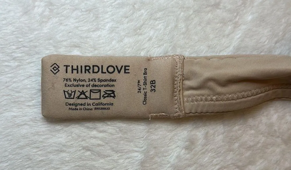 Thirdlove Women’s Nude Classic T-Shirt Bra Size 32B - Image 6