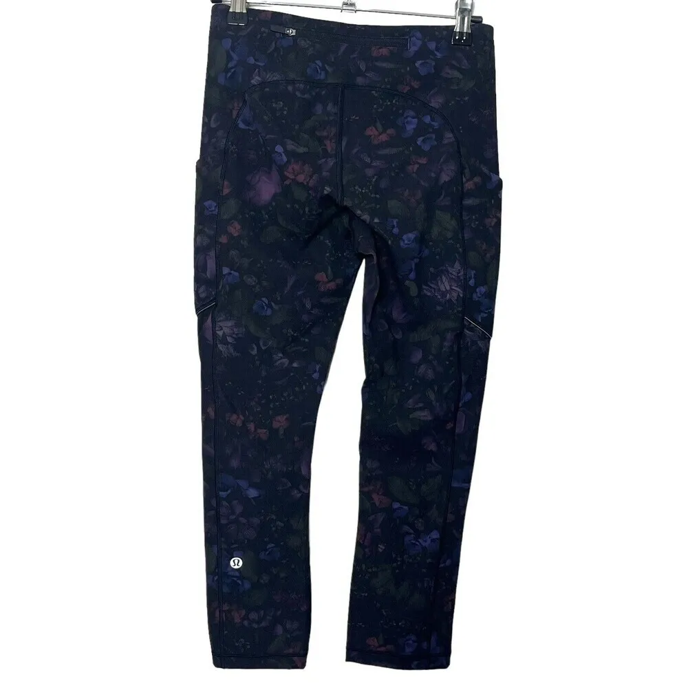 Lululemon Speed Up Crop Leggings 21" Frozen Flourish Multi Luxtreme Size 4 - Image 4