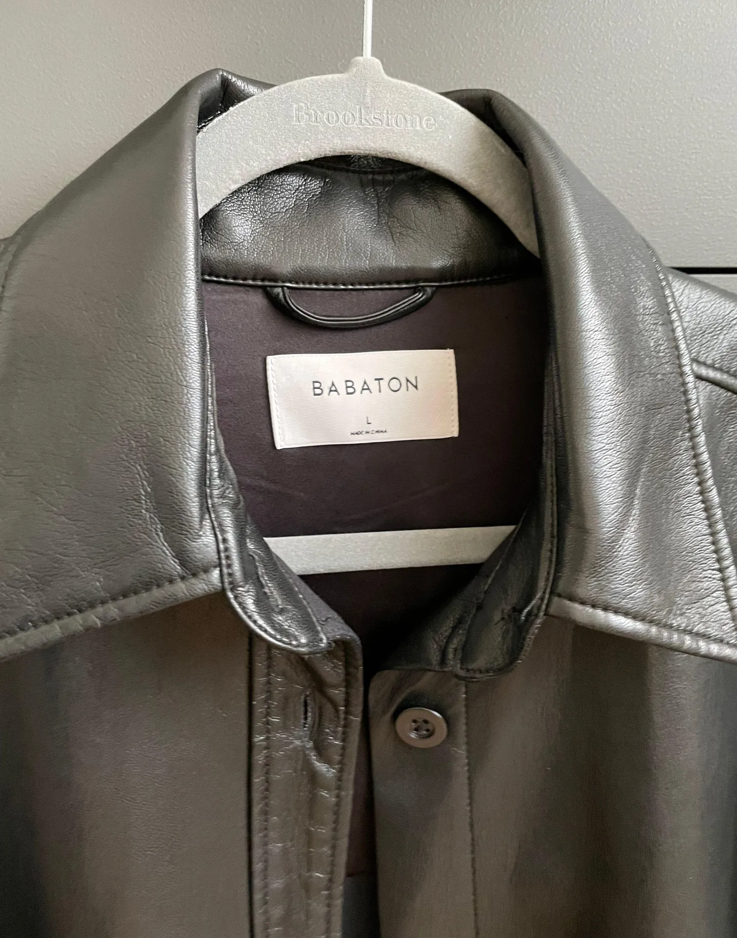 Aritzia Black Leather Pelli Shirt Jacket - Image 7