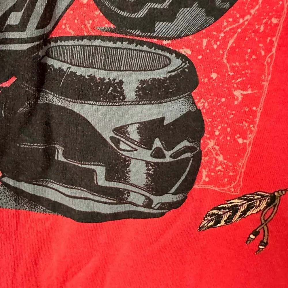 Vintage Southwestern Western Aztec Studded Single Stitch Tee T - Image 6