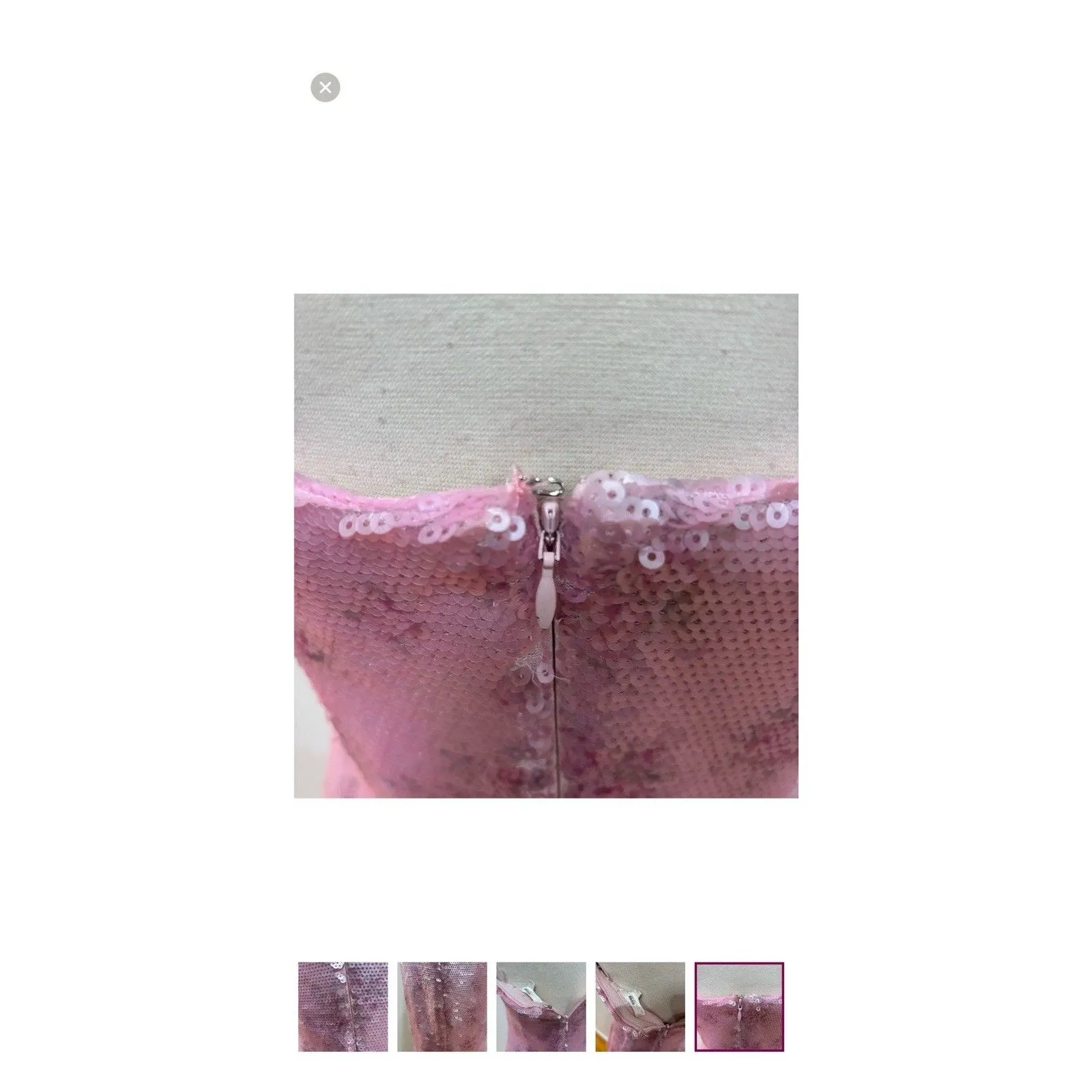 Loveshack Fancy Stacia Pink Sequin Dress Sz 4 - Image 6