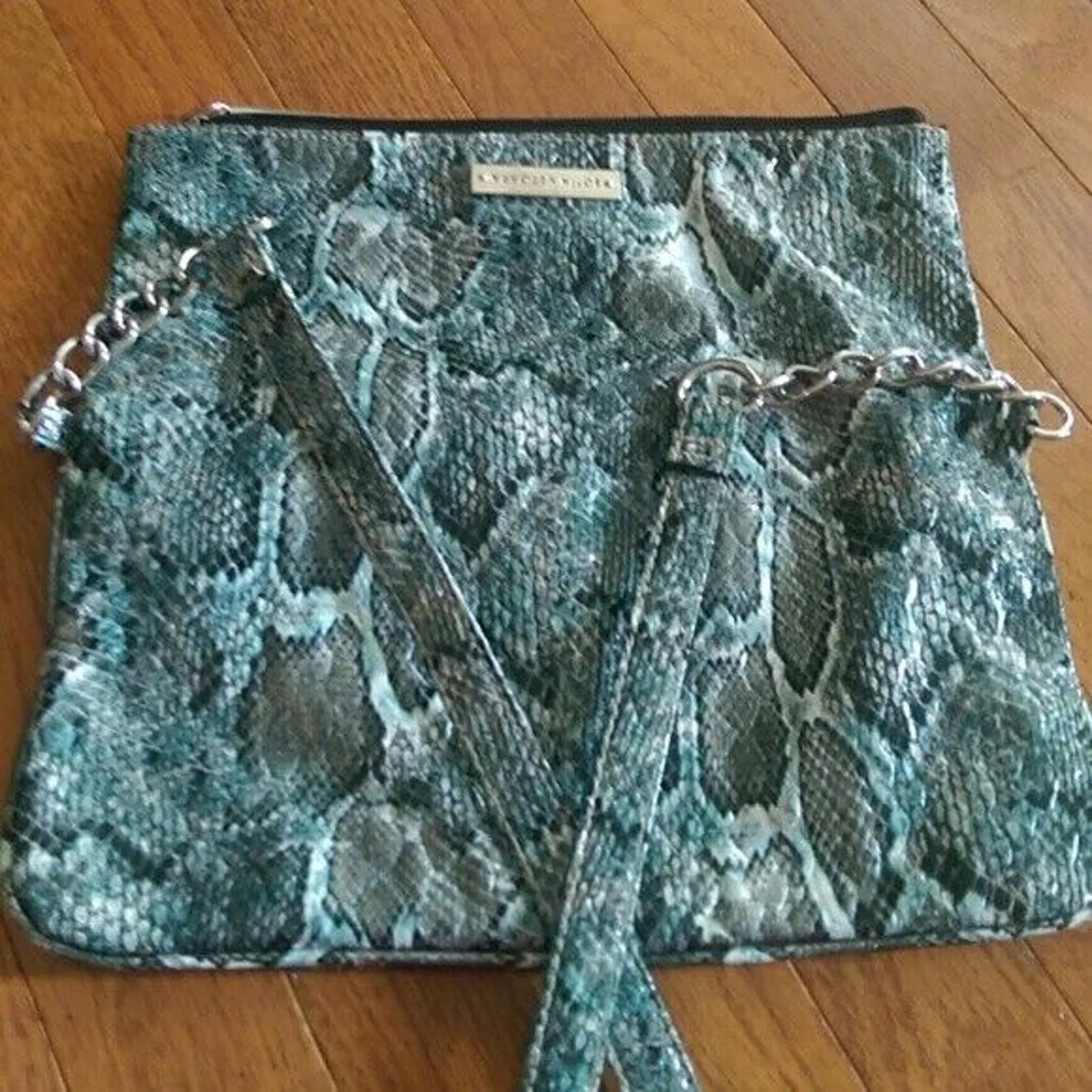 Sofia Vergara Purse Faux Snakeskin Fold Over Shoulder Bag / Handbag - Image 2