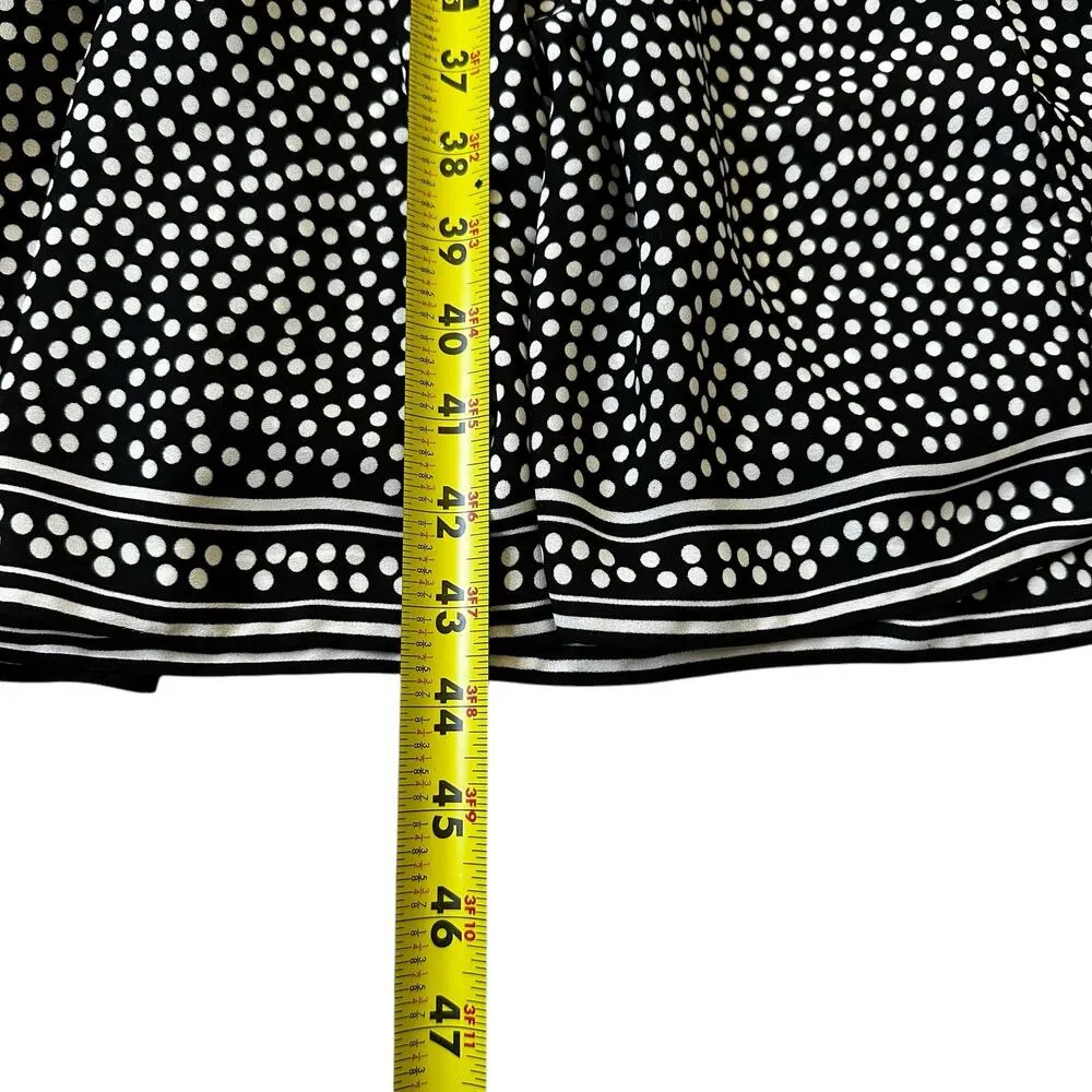 Max Studio Black Polka Dots Collared Blouson Midi Dress Women Size XS | 28-1 - Image 7