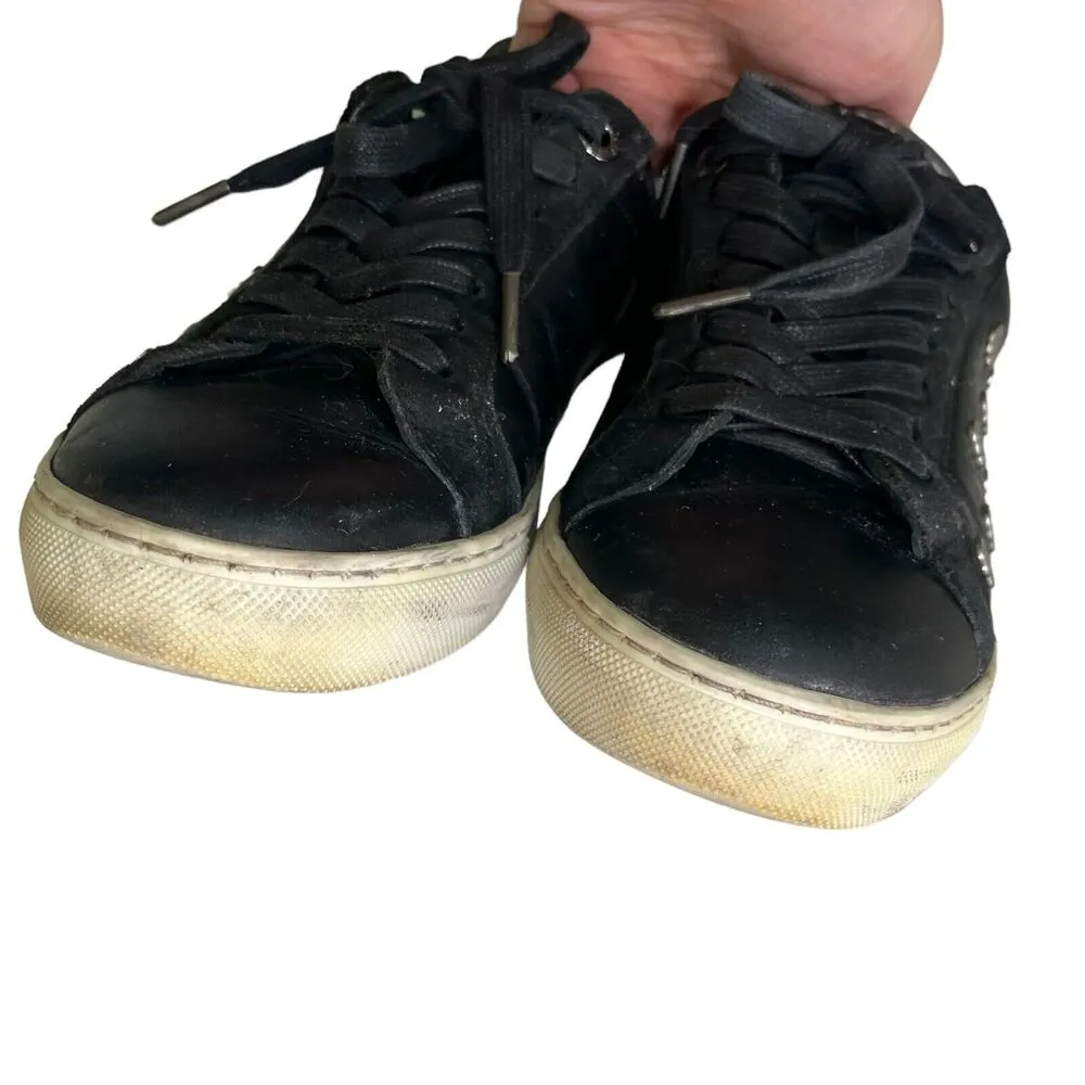 Zadig & Voltaire Zv1747 Skull Black Leather Sneakers Shoes Women’s Size 36 US 6 - Image 5