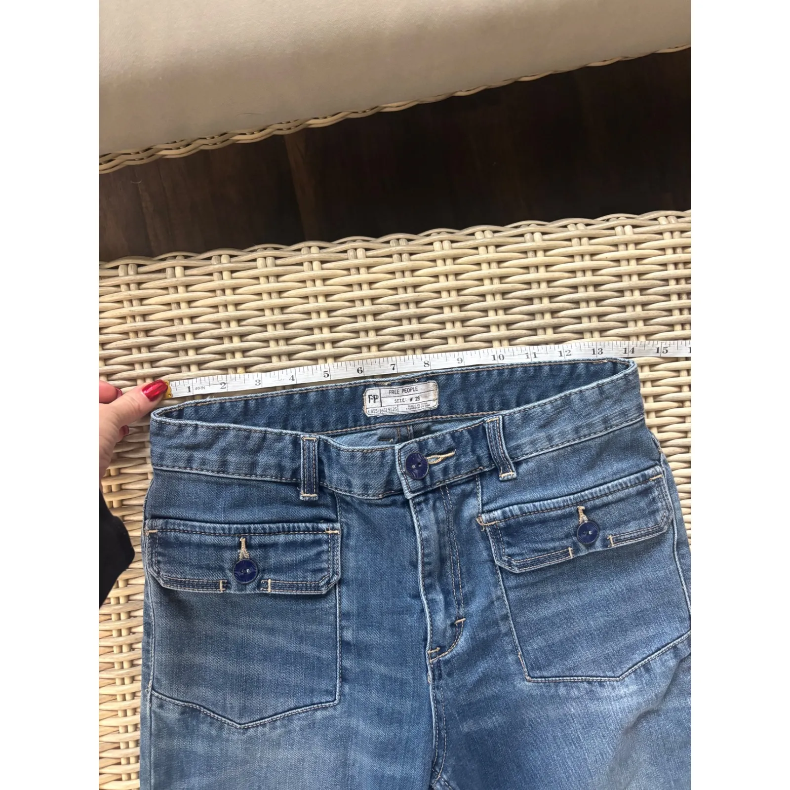 Free People Brette Cropped Wide Leg Jeans 28 boho flare leg retro flattering - Image 6