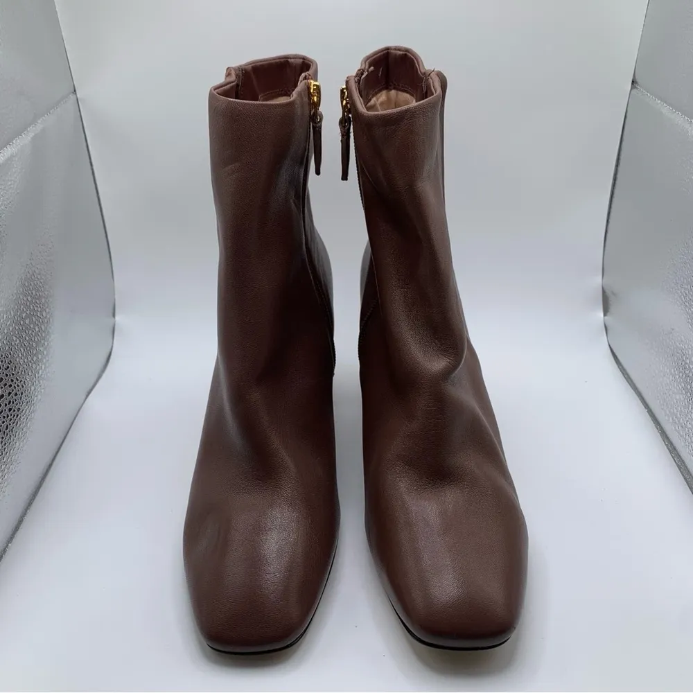 NWOB Cole Haan Womens Chrystie Square Toe Bootie brown leather heel size9B  1299 - Image 4