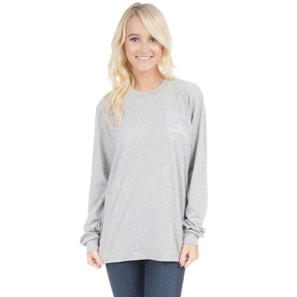 Lauren James Womens Tee XS Gray Clemson‎ Paw Power Long Sleeve Helmet Pearls - Image 2