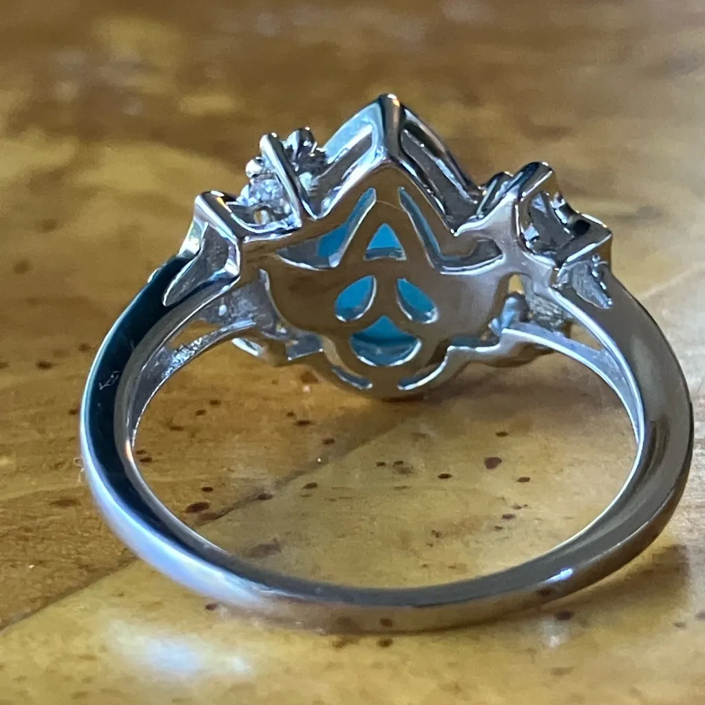 Kingman Turquoise Sterling Silver Ring Size 10 - Image 5