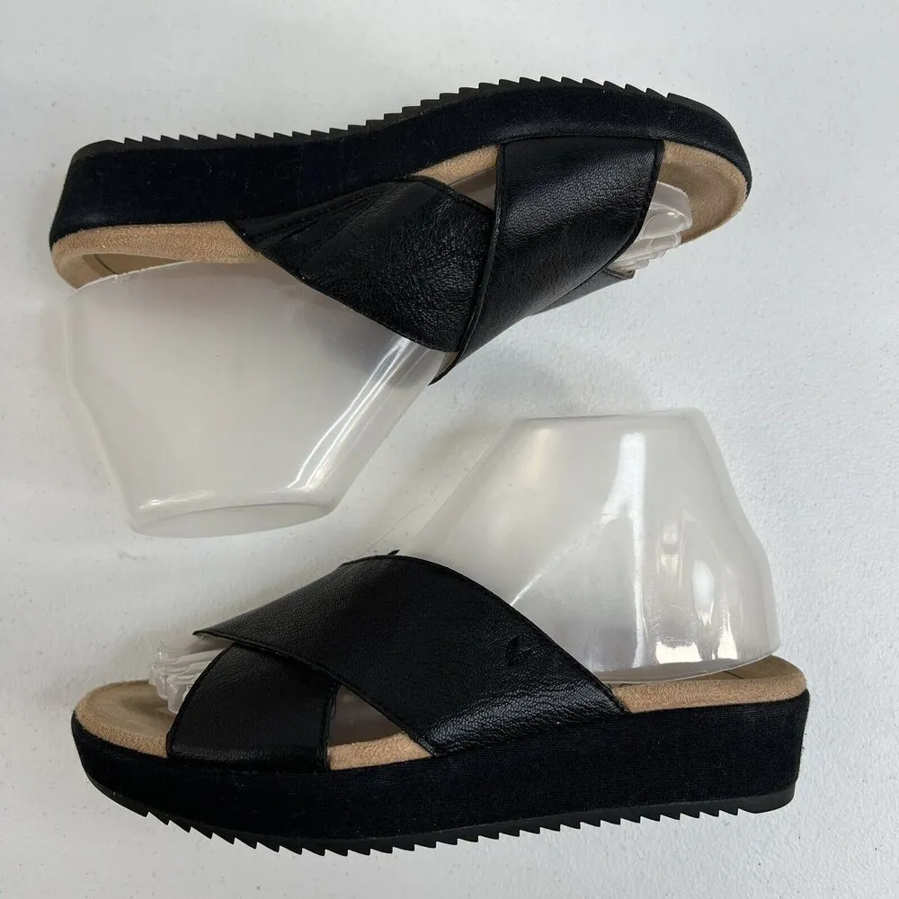 Vionic Size 6 Platform Sandal Hayden Black Leather Orthotic Arch Support Women’s - Image 5