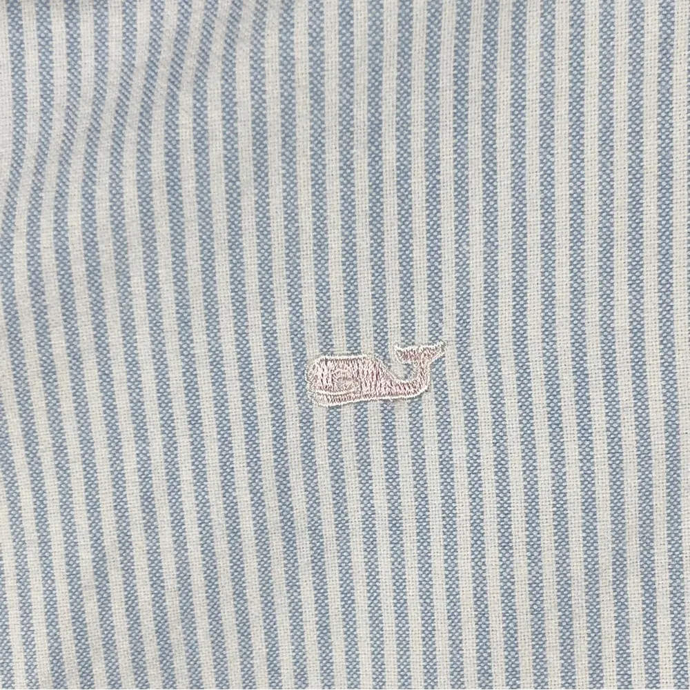 VINEYARD VINES Blue White Railroad Stripes Long Sleeves Button Shirt, Size 14 - Image 4