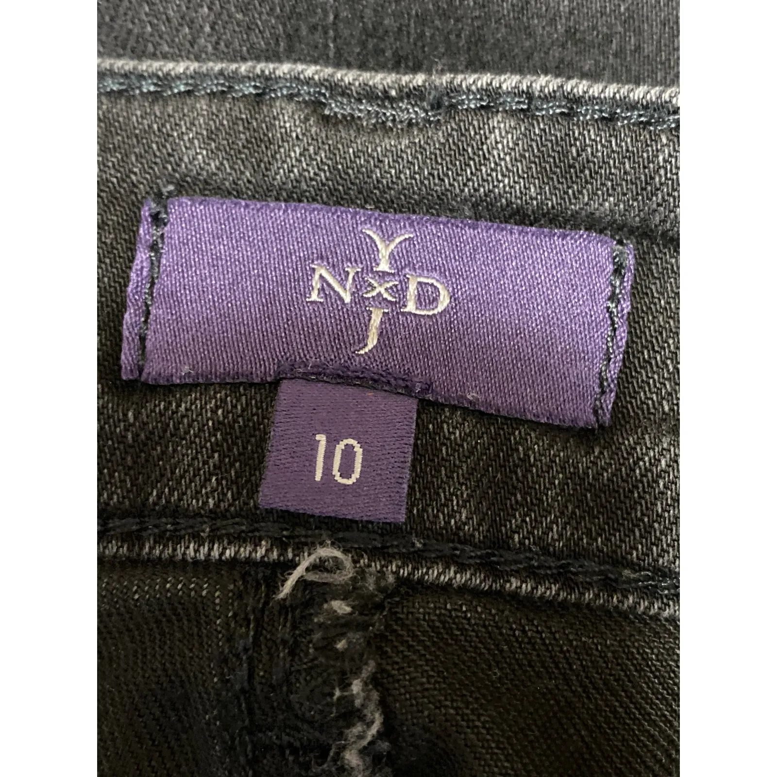 NYDJ Black High Rise Relaxed Fit Straight Flared Bootcut Denim Jeans Pants Sz 10 - Image 3