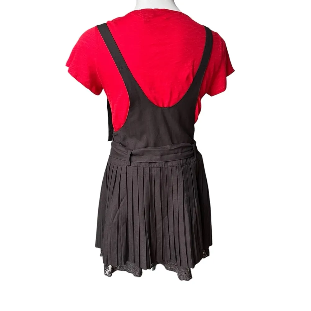 Vintage Olive Des Olive Japanese Brand × Streetwear Suspender Pleated Skirt Brown - Image 6