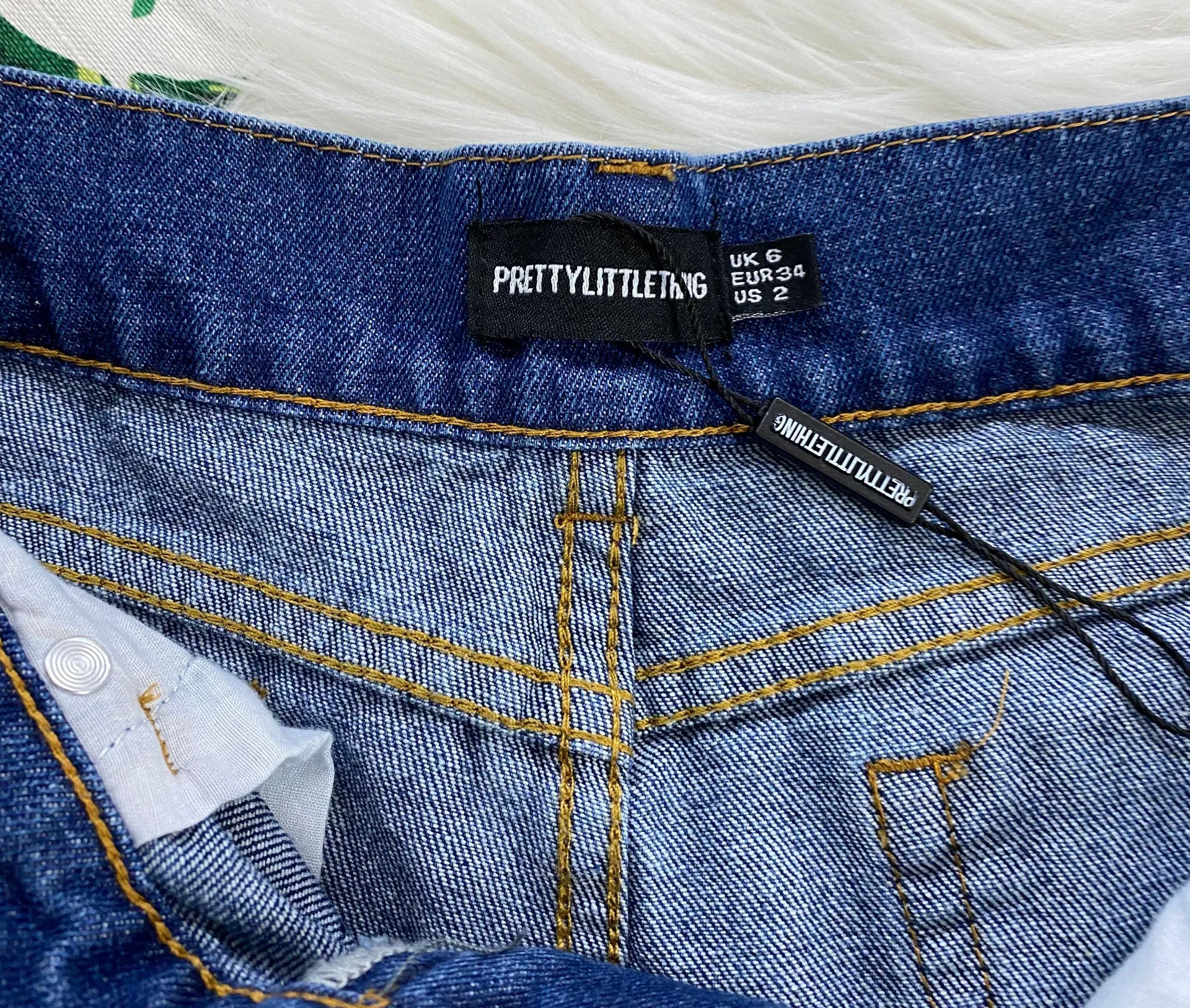 Pretty Little Thing PLT High Waist Distressed Denim Shorts - Image 3