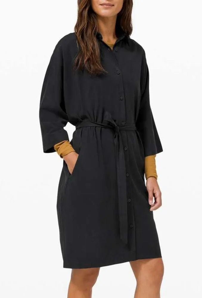 Lululemon perfectly poised cupro blend oversized shirt dress - Image 2