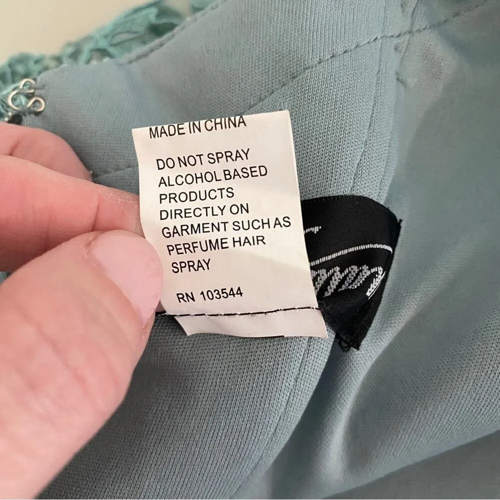 La Femme Formal Gown Beaded Lace Short-sleeved Mermaid Prom Dress 2 - Image 16