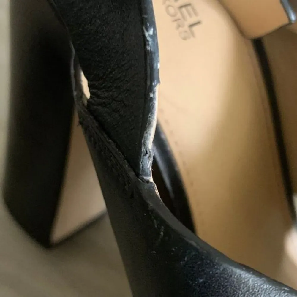 MICHAEL KORS MK  platform heels WOMENS size 7 Black LEATHER - Image 6