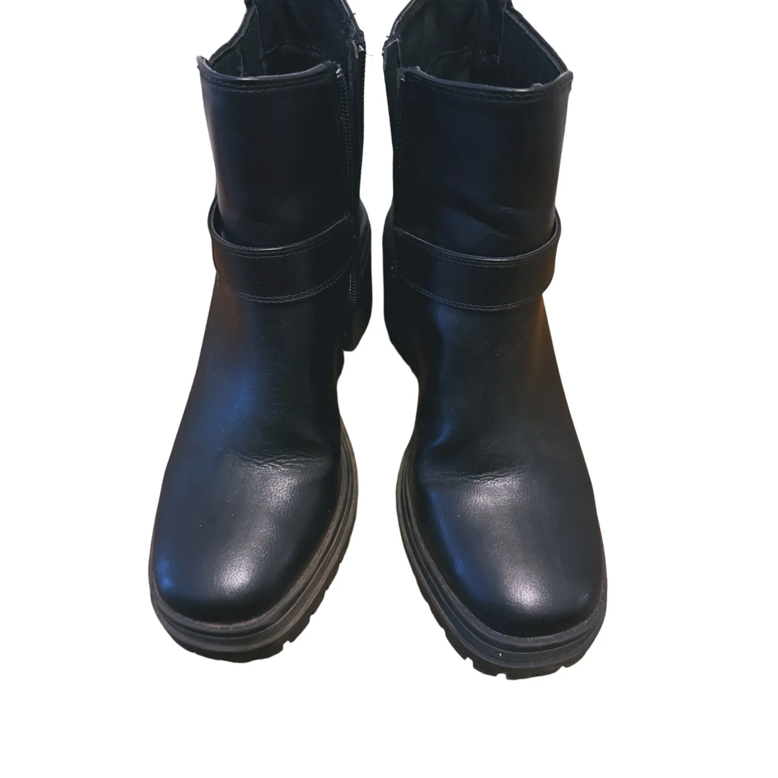 Y2K Utility Combat Ankle Boots 9M Black Biker Goth Grunge Chunky Street Punk - Image 3