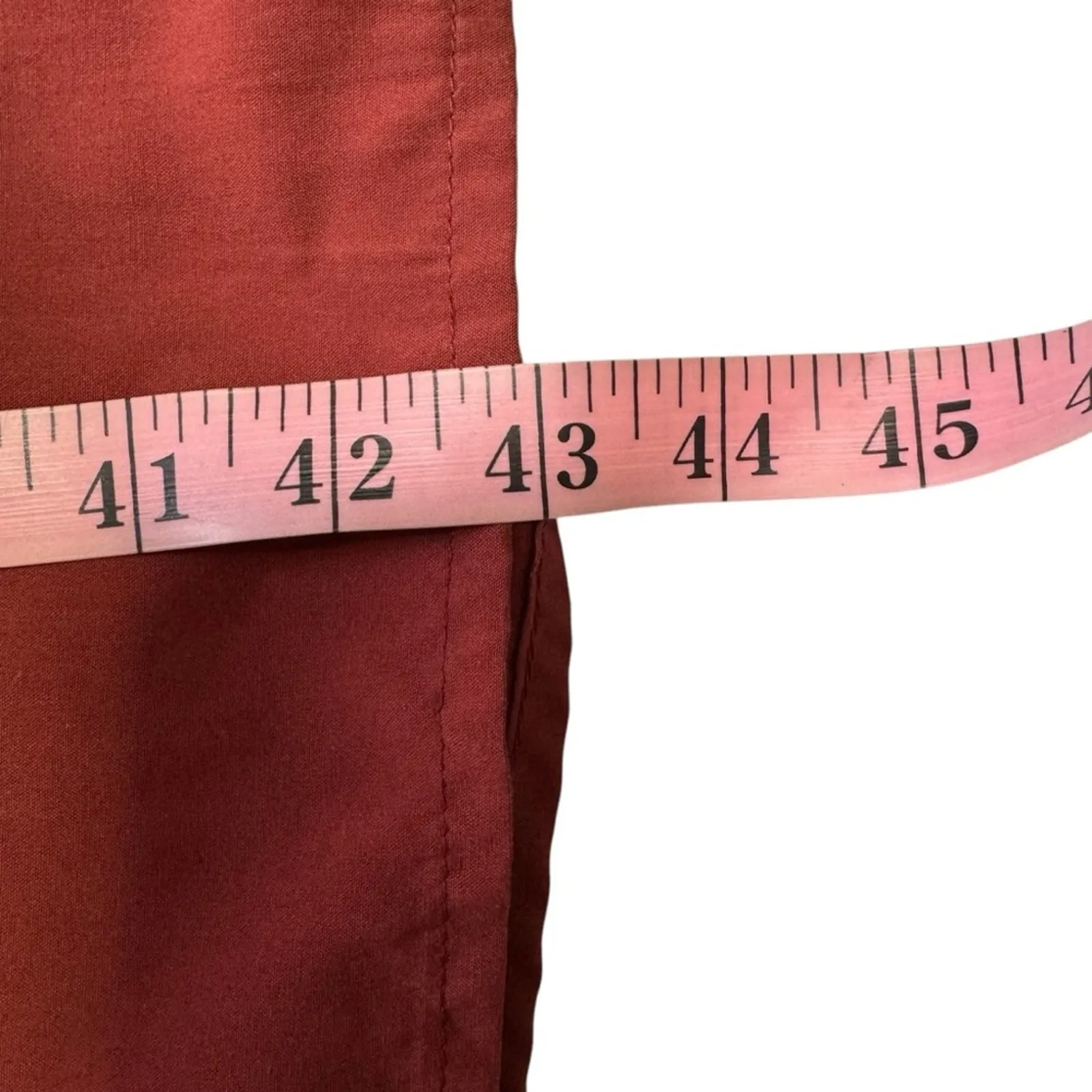 Alohas Exclesa Burnt Orange Rust Modest Long Sleeve Midi Dress - Image 10