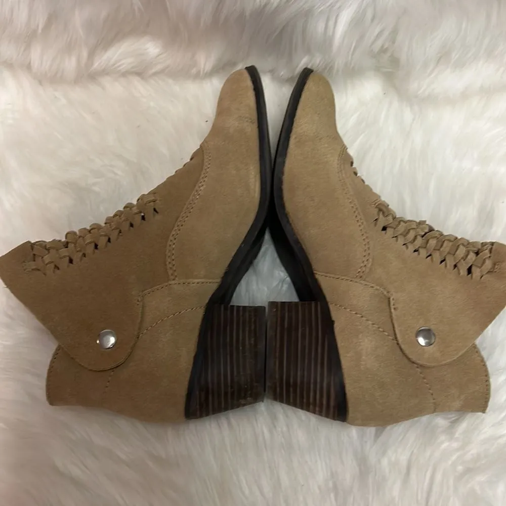 Faryl Robin Plume Doran StrappyTan Suede Bootie Size 8.5 D20 Tan - Image 9