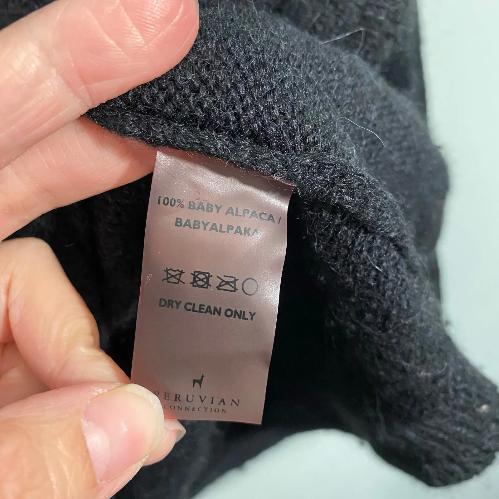 Peruvian Connection Women Black 100% Baby Alpaca Cardigan Size M - Image 7