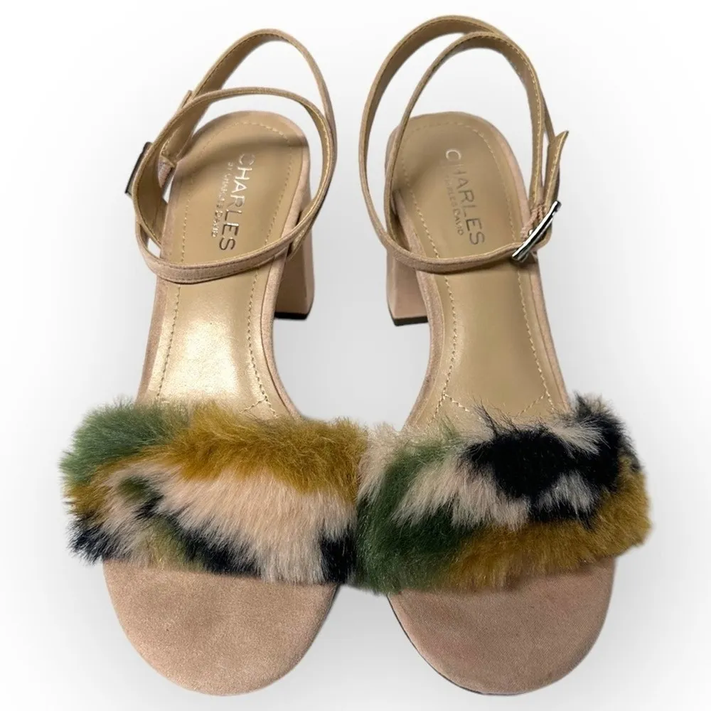 CHARLES by Charles david Kandy fur Heeled Sandals Open Toe - Image 2