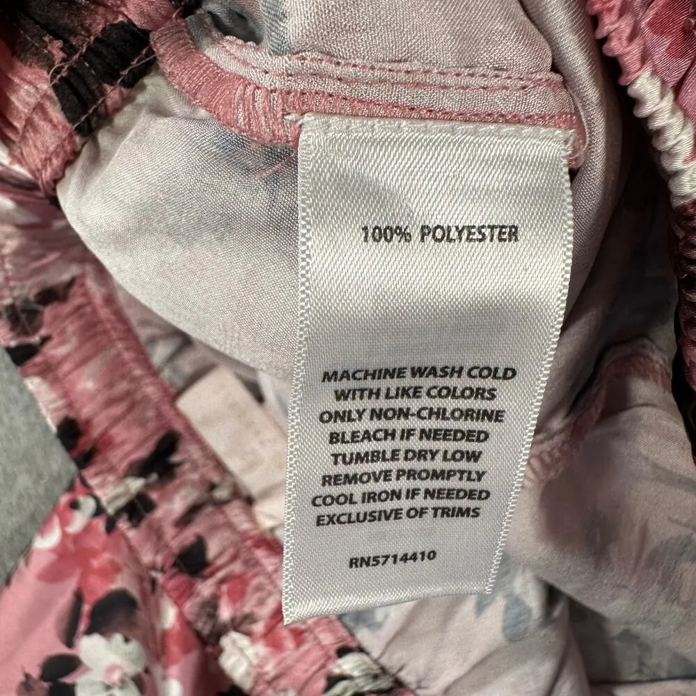 Rachel Parcell Satin Sleep Shorts Lounge Pajamas Women's Medium Pink Floral Lace - Image 5