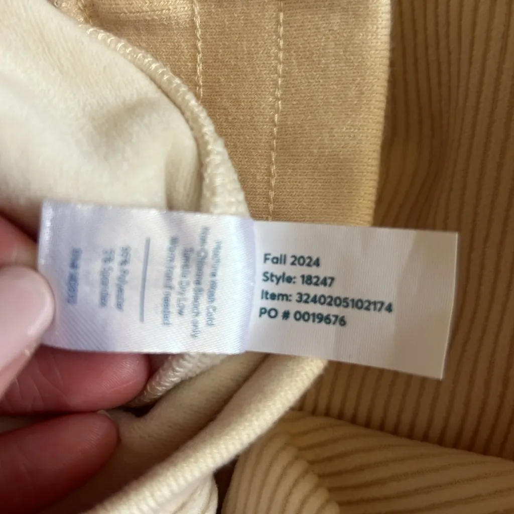 Marine Layer Velour Corduroy Wide Leg Pant Cream Size XL NWT‎ - Image 12