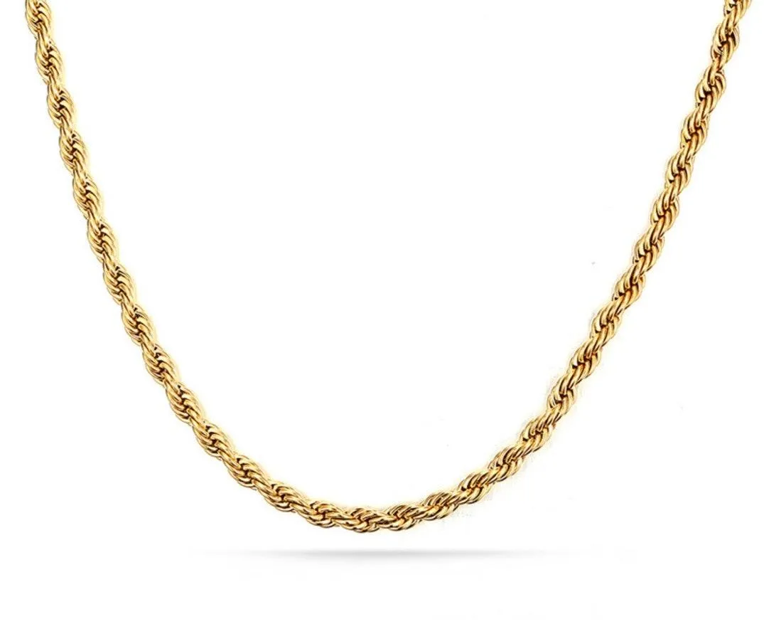 3mm rope chain necklace Gold - Image 4