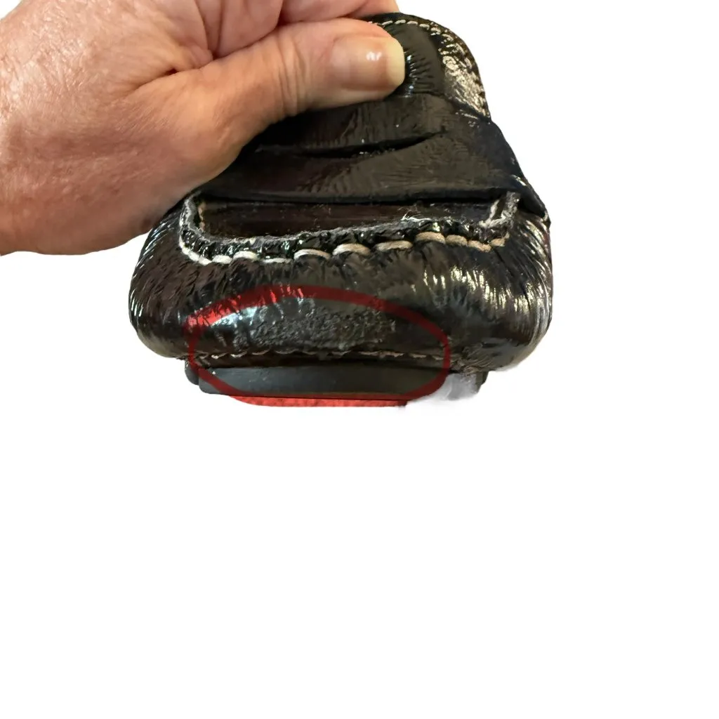 Nike Air Cole Haan black leather cushioned loafers flats non slip soles 6 1/2 - Image 11