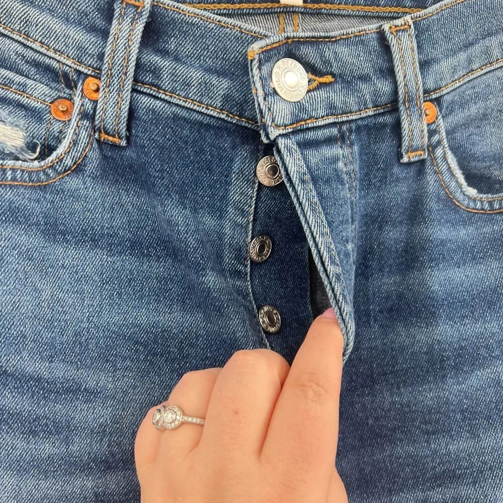 RE/DONE 70s Stove Pipe Jeans Worn True Indigo Blue Denim Size 26 - Image 6