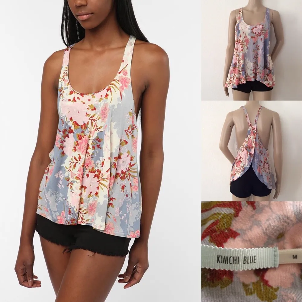 UO Kimchi Blue Tulip Back Floral Flowy Tank M - Image 4