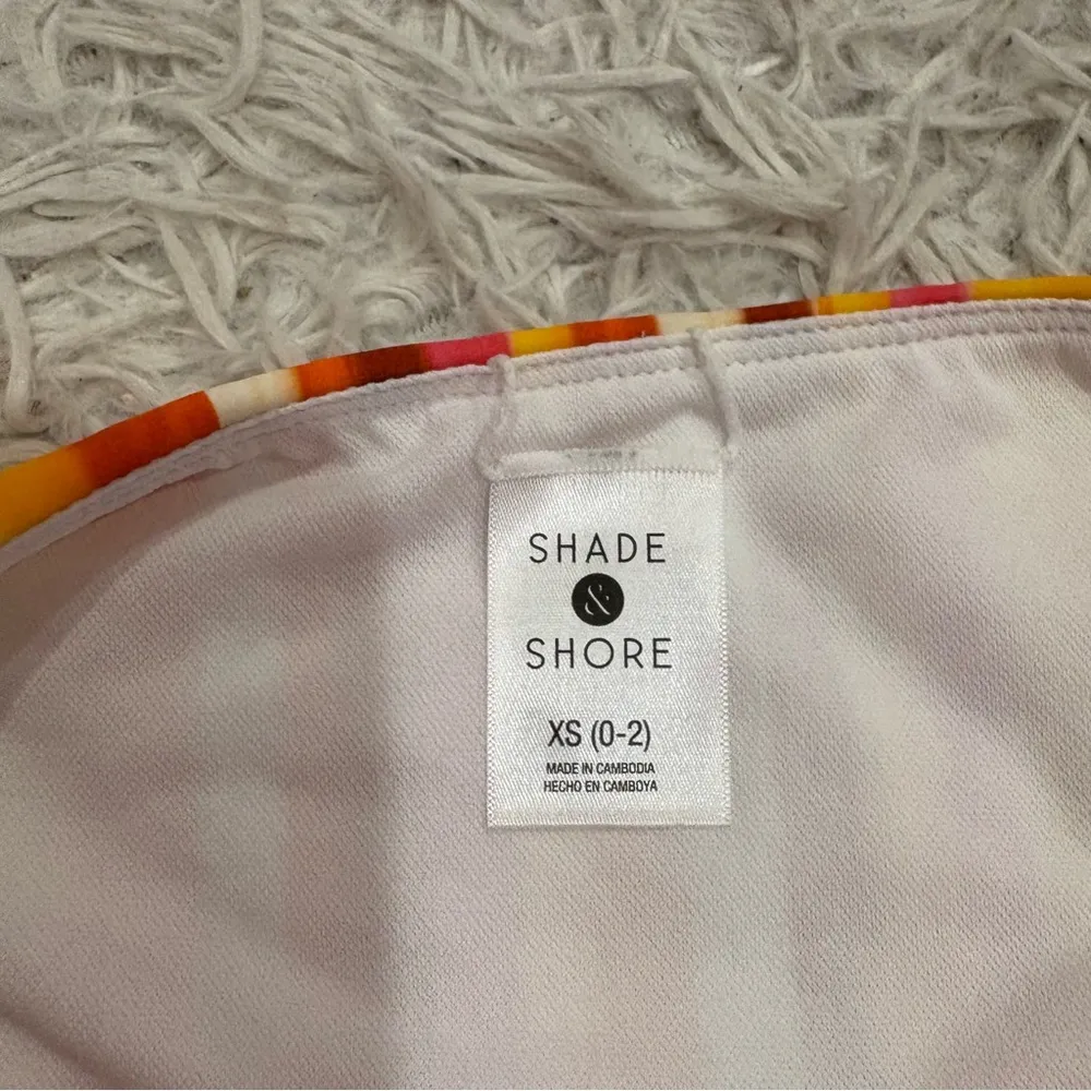 Shade & short striped low rise cheeky bikini bottom orange‎ red size XS - Image 4