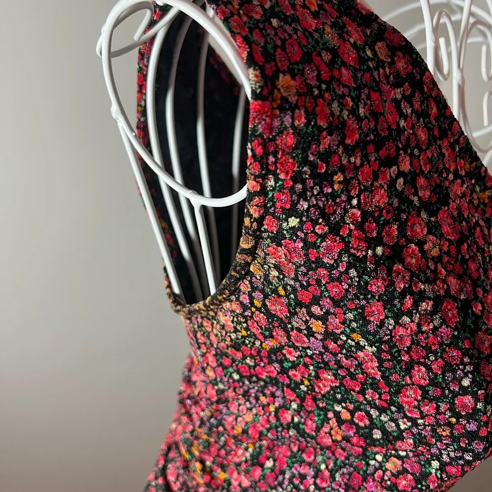 Leith One Shoulder Midi Ditsy Floral Bodycon Pencil Mesh Dress Sz S Homecoming - Image 6