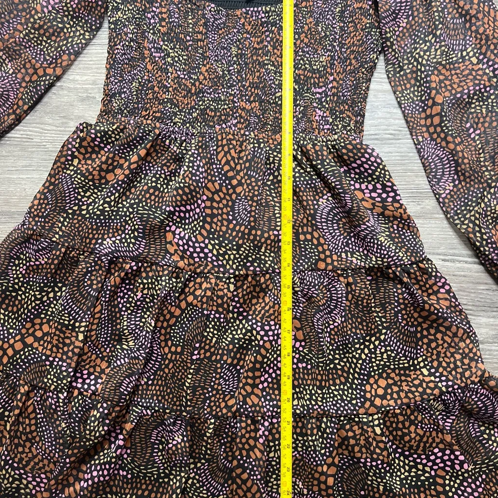 Fate Multicolor Paisley Dress Brown Size M - Image 3