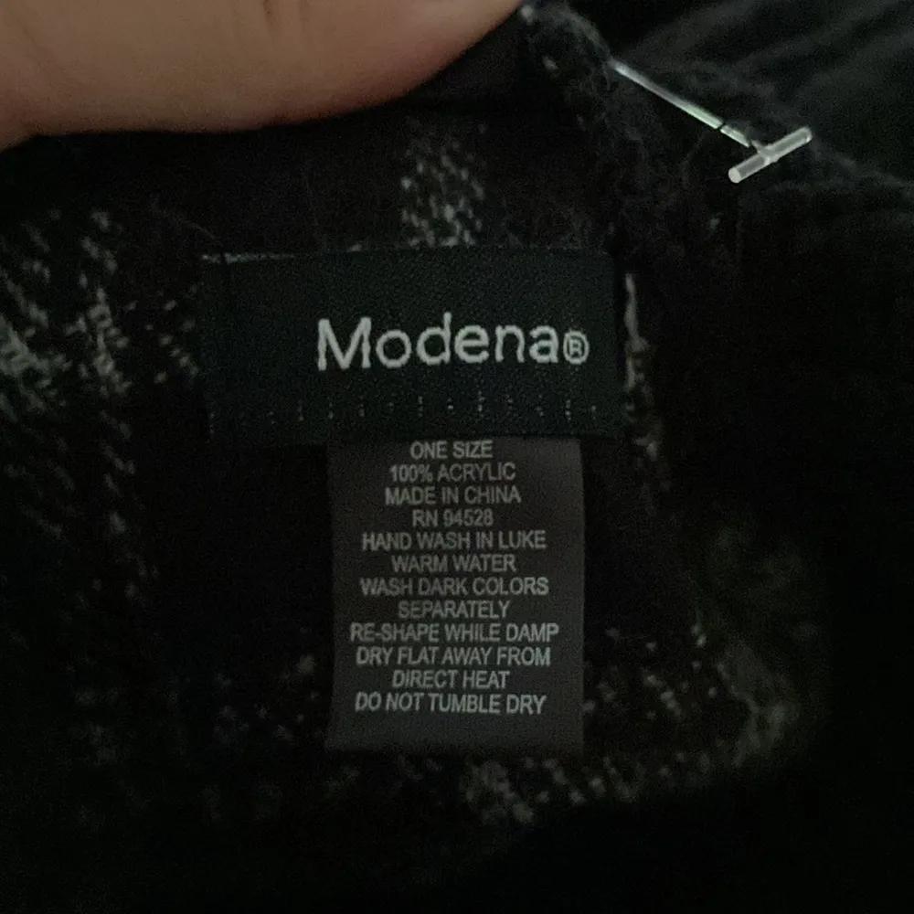 NWT MODENA Cowl neck Poncho Black & gray plaid Blanket Sweater coat jacket OSFM - Image 7