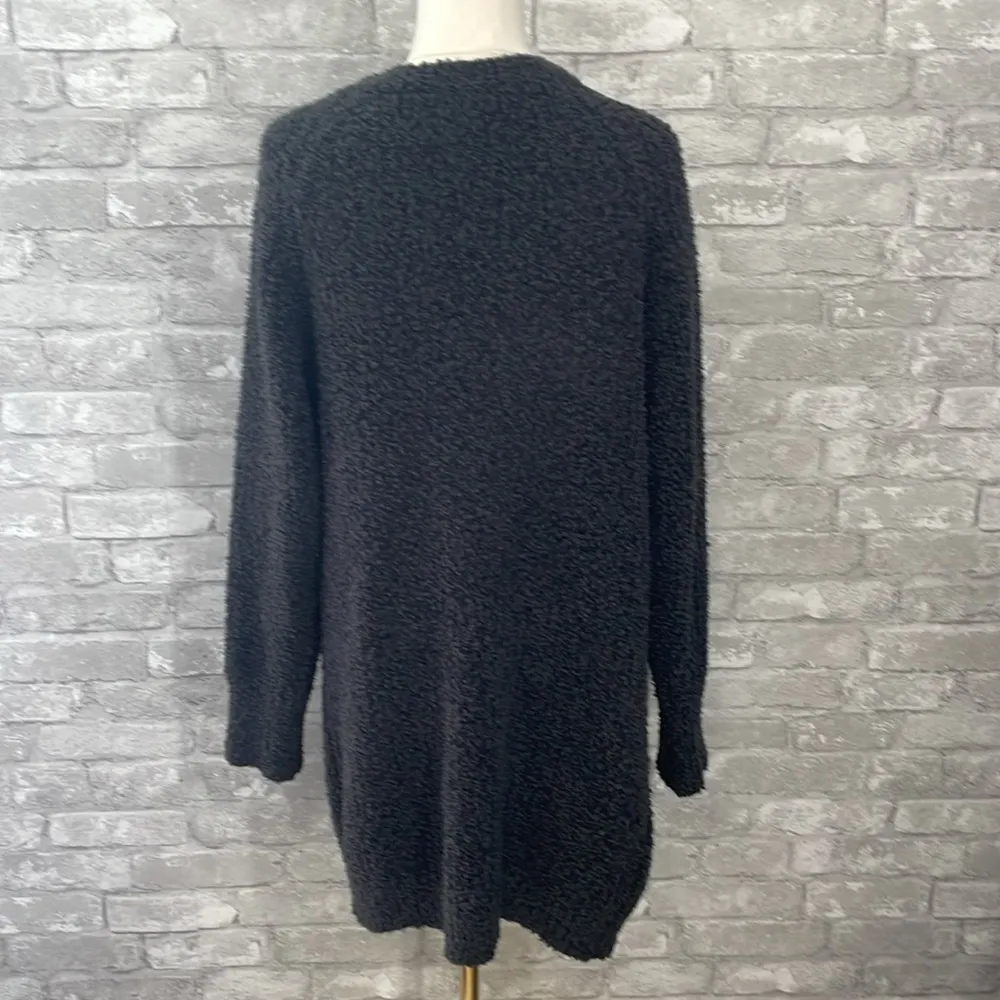 Evereve Black Cozy Open-Front Cardigan Sweater - Image 4