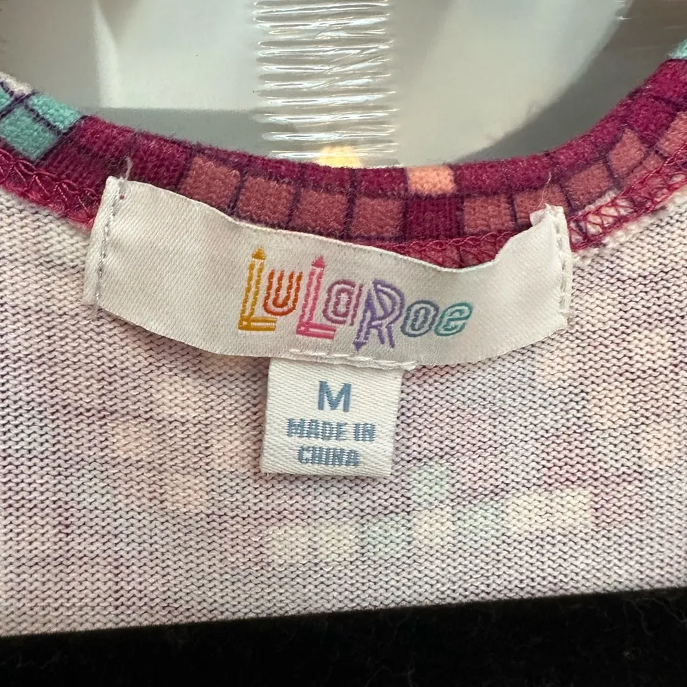 LuLaRoe Sarah Long Sleeve Duster Cardigan Pixelated Floral Print Size Medium M - Image 10